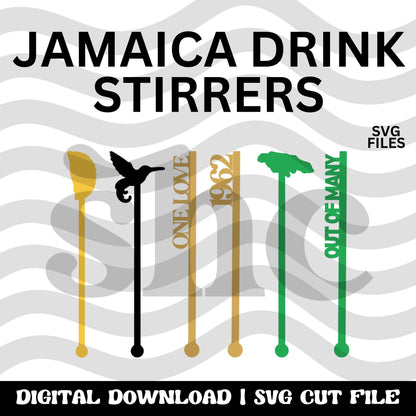 Jamaican Drink Stirrer SVG Cut File–Cocktail Drink Svg, Swizzle Stick, Champagne Stick, Jamaica 62 SVG, Jamaica independence, Team Jamaica
