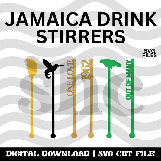 Jamaican Drink Stirrer SVG Cut File–Cocktail Drink Svg, Swizzle Stick, Champagne Stick, Jamaica 62 SVG, Jamaica independence, Team Jamaica
