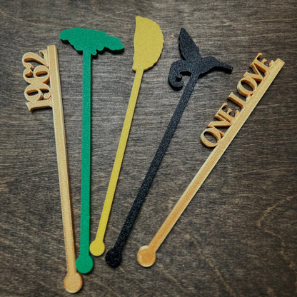 Jamaican Drink Stirrer SVG Cut File–Cocktail Drink Svg, Swizzle Stick, Champagne Stick, Jamaica 62 SVG, Jamaica independence, Team Jamaica