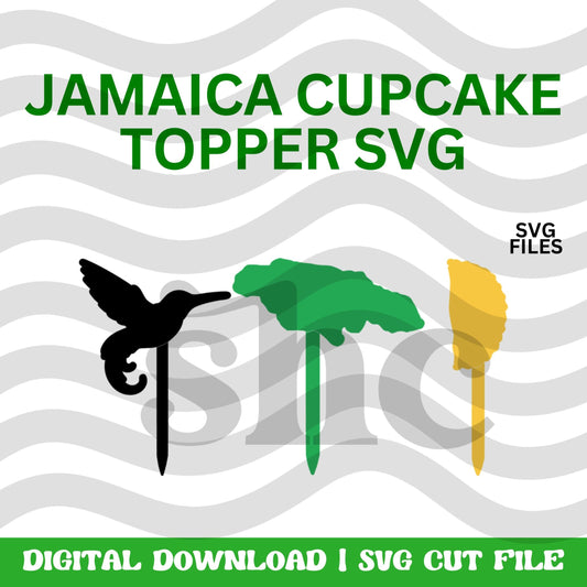 Jamaican Theme Cake Topper SVG Cut File, Jamaica SVG, Jamaica Cake Topper, Team Jamaica SVG, Jamaica Independence Decor, Jamaica Topper