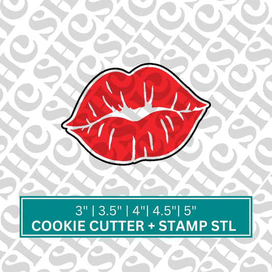 Kiss STL | Lips Cookie Cutter + Stamp| Valentines Cookie Stl | Vday Cookie Cutter Stl | Lips Stl | Bachelorette Stl | Date night cookies