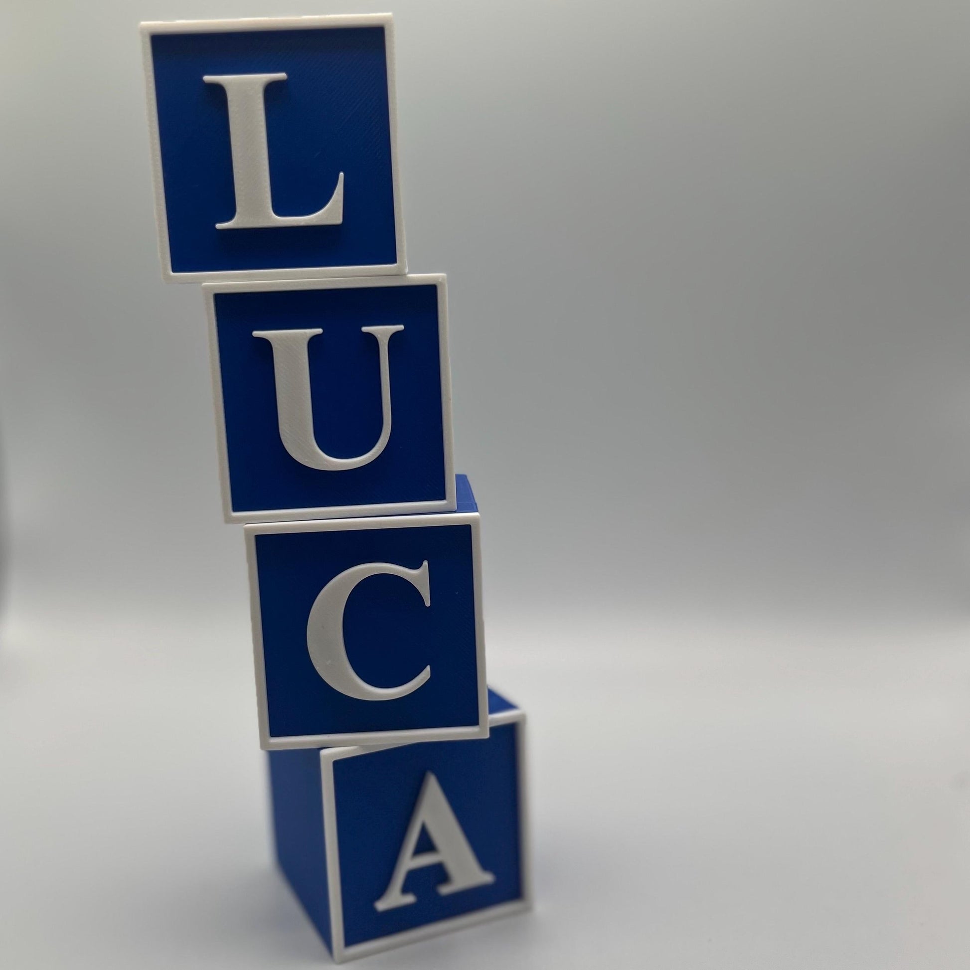 LUCA 3D Printed Baby Blocks STL, 4 Letters, STL, 3d printed Baby Blocks, Baby Blocks, 3D Print stl, Baby shower gift, Baby Boy