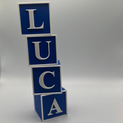 LUCA 3D Printed Baby Blocks STL, 4 Letters, STL, 3d printed Baby Blocks, Baby Blocks, 3D Print stl, Baby shower gift, Baby Boy