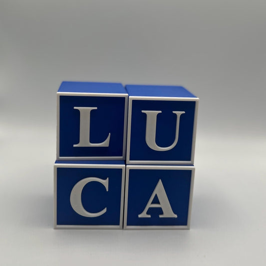 LUCA 3D Printed Baby Blocks STL, 4 Letters, STL, 3d printed Baby Blocks, Baby Blocks, 3D Print stl, Baby shower gift, Baby Boy
