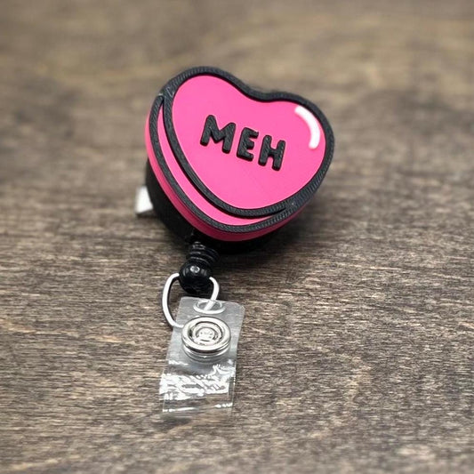 3D Badge Reel Topper STL, Badge Reel STL, Meh Badge Topper, Valentine Badge reel stl, Trendy 3d stl, Heart Badge Reel, Galentine Badge Reel