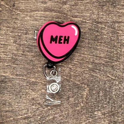 3D Badge Reel Topper STL, Badge Reel STL, Meh Badge Topper, Valentine Badge reel stl, Trendy 3d stl, Heart Badge Reel, Galentine Badge Reel