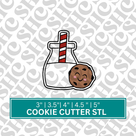 Milk and Cookies Cookie Cutter STL, Christmas Truck 3D Cutter,Holiday Stl, Xmas Cookies Cookie Cutter, Instant Download