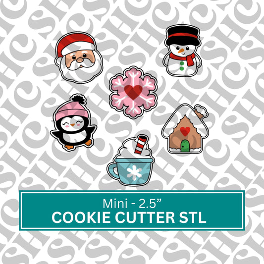Mini Christmas Cookie Cutter STL Set 1| Set of 6 Advent 3D Printable Cutters - Instant Download |Xmas 3D Cutter | Christmas Stl