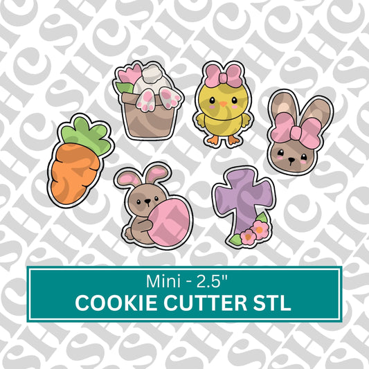 Mini Easter Cookie Cutter Set 1 | Easter Cookies | Bunny Cookie Cutter Stl | Easter Egg Stl | Easter Bunny Mini Set | Chick Stl