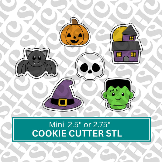 Mini Halloween Cookie Cutter STL Files | Instant Download | Spooky Designs | Set 2 | Perfect for Spooky Treats