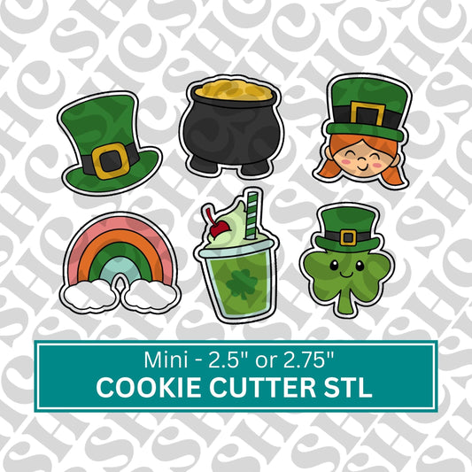 Mini St. Paddy's Cookie Cutter Set 3 | St. Paddy's Cookies | Clover Cookie Cutter Stl | Horseshoe Stl | St Paddy's Mini Set |Mini Beer Stl