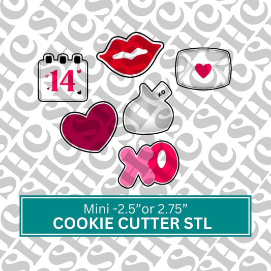 Mini Valentine's Cookie Cutter Stl Set 1 | Valentine Stl | Mini Heart | Mini Vday Cookie Stl |Mini Cookie Cutter Set | Mini Galentine
