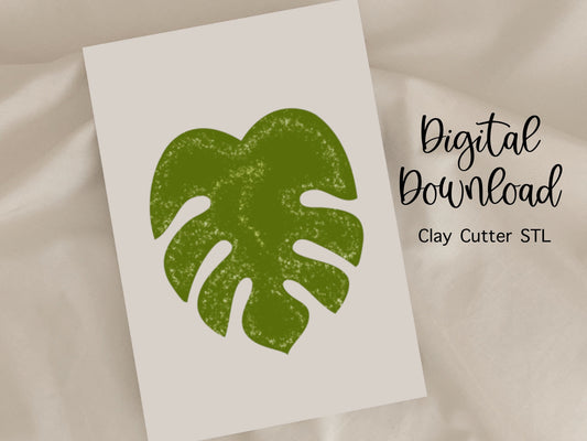 Monstera Clay Cutter | Digital STL FILE | 3D Printing | Digital Download | Monstera Leaf Earring
