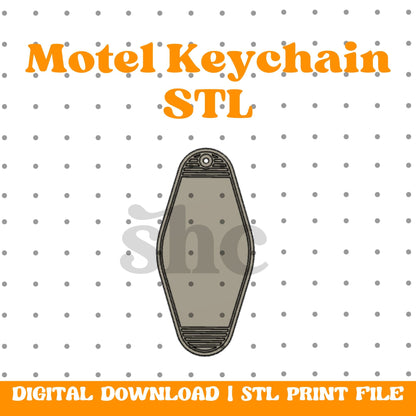 Motel Keychain STL File | Retro Motel Key Tag 3D Printable Model | Customizable Hotel Keychain STL for 3D Printing
