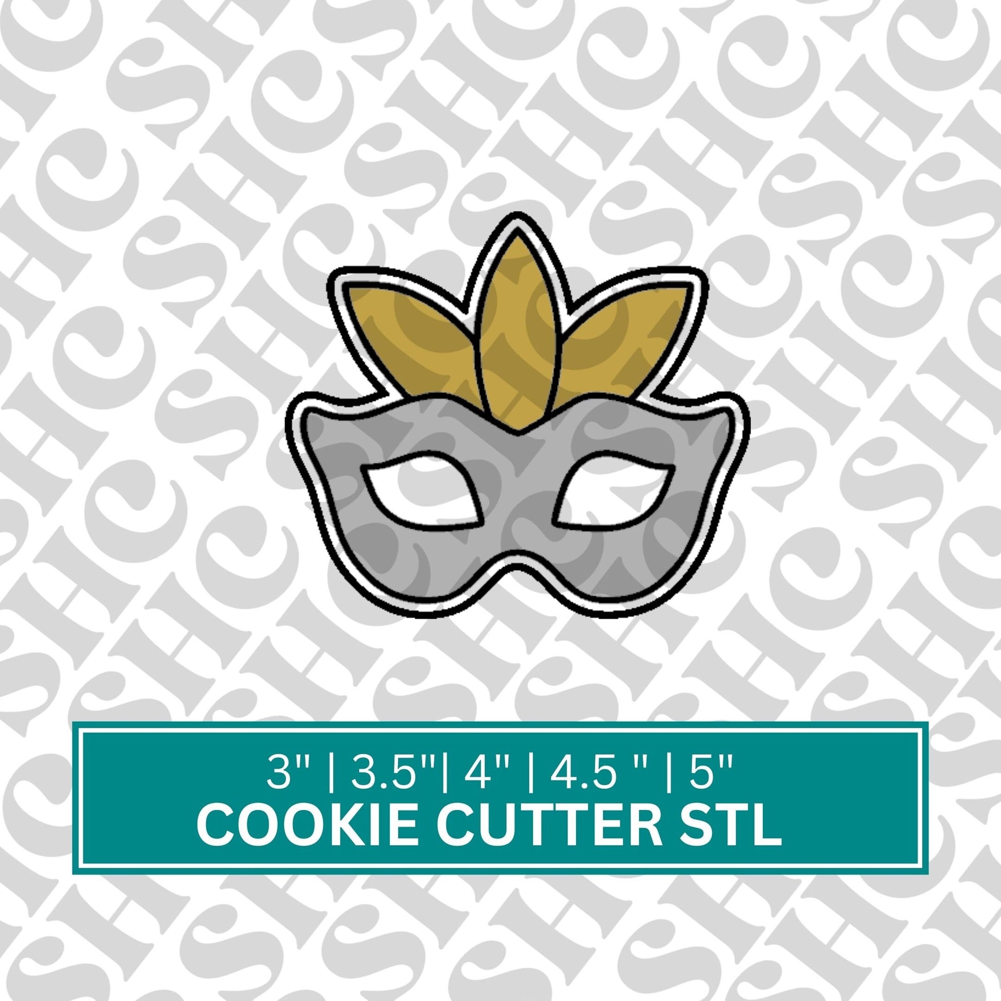 New Years 's Mask Cookie Cutter STL | New Years Cookie Cutter STL| Mascarade Cutter | New Years Eve Stl | Celebration Stl | Gatsby Mask Stl
