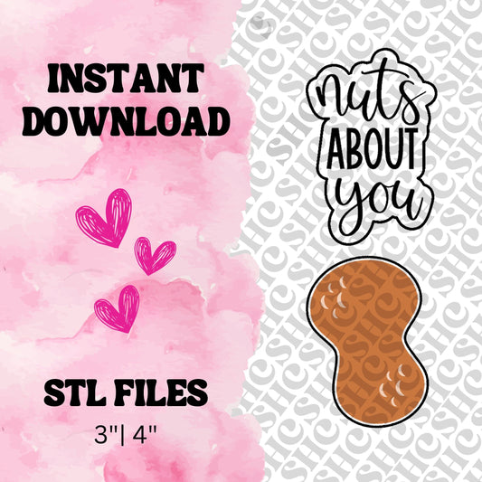 Nuts about you STL | Nuts about you Cookie Cutter Set| Valentines Cookie Set | Vday Cookie Set | Vday Cookie Cutter Stl | Bachelorette Stl
