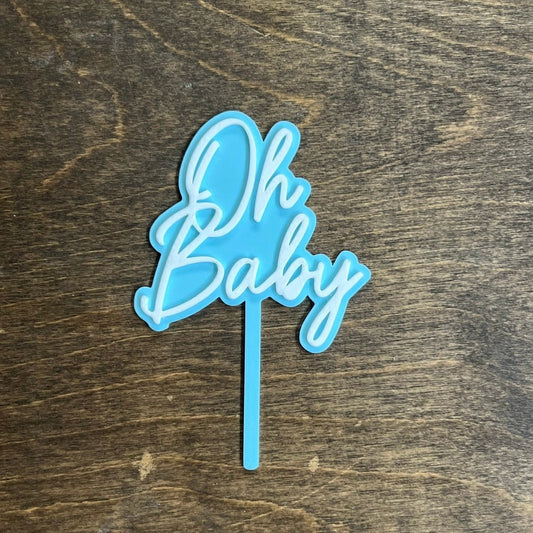 Oh Baby Cake Topper STL – 3D Printable Baby Shower Decoration for Cakes & Displays - SHCreations