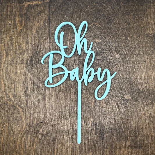 Oh Baby Cake Topper + Charm STL, 3D Print Cake Topper,Baby Shower Cake Charm STL, Gender Reveal Cake Topper, 3d printed cake topper