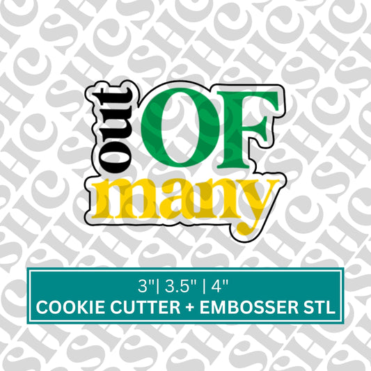 Out of Many One Cookie Cutter & Embosser STL File, 3D Printable Baking, Jamaica Debosser, Jamaica 62 Cookie, Jamaica Independence Baking