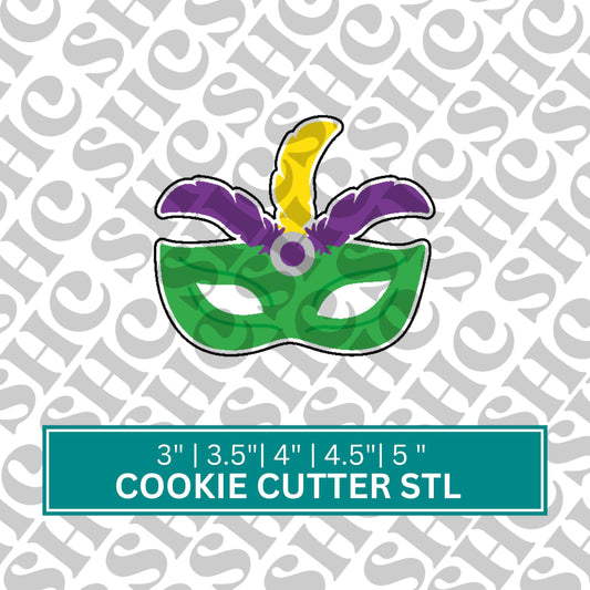 Party Mask STL FILE | Carnvial Cookie Cutter, Carnival STL File | Carnival Mask Cookie Cutter | Masquerade Mask