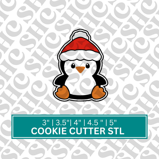 Penguin Cookie Cutter STL, Santa's Penguin 3D Cutter,Holiday Stl, Penguin Cookie Cutter File, Chubby Christmas Penguin Stl, Penguin Stl