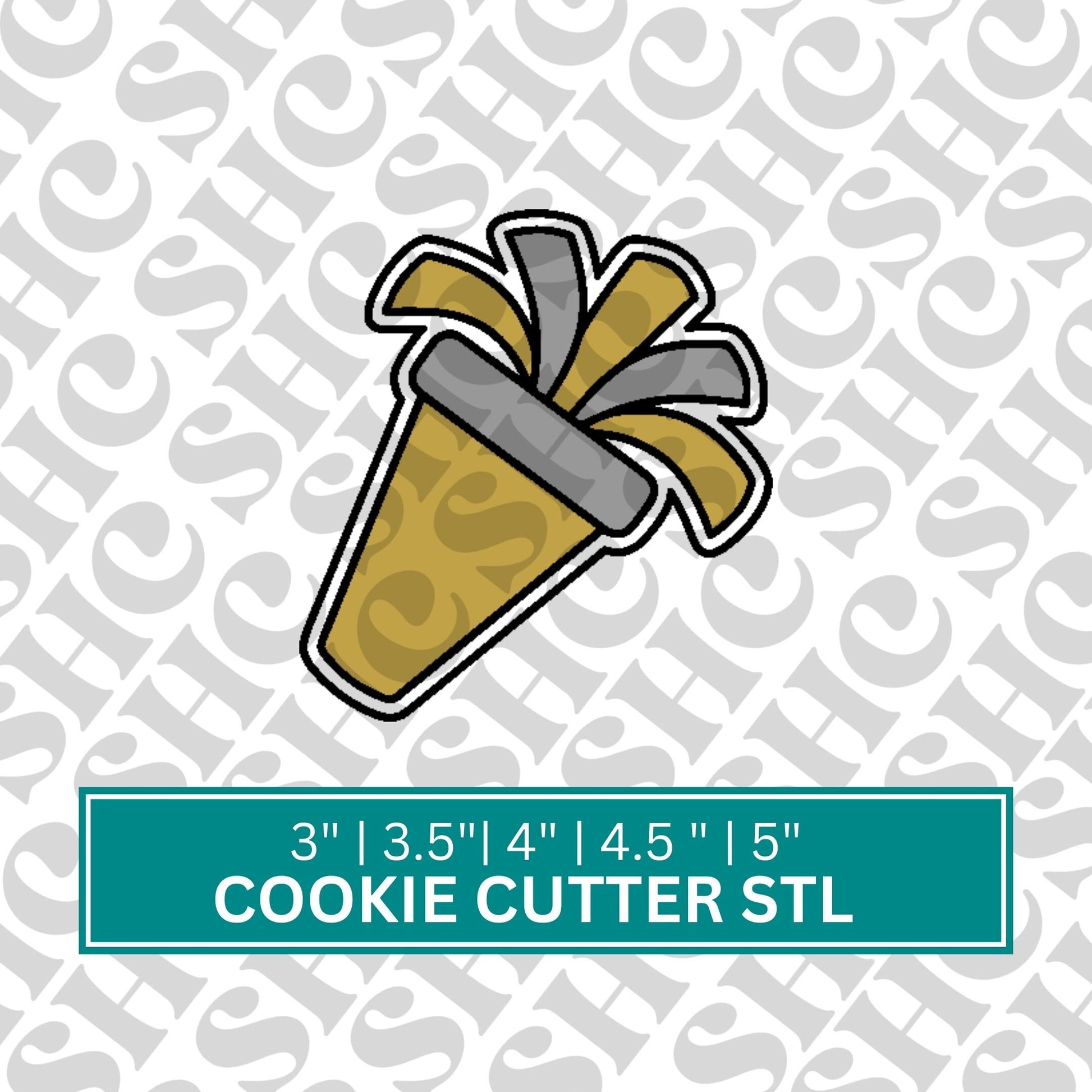 Popper Cookie Cutter STL | New Years Cookie Cutter STL| Party 3D Cutter | New Years Eve Stl | Celebration Stl | Confetti Stl