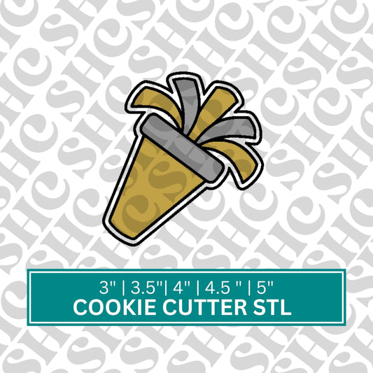 Popper Cookie Cutter STL | New Years Cookie Cutter STL| Party 3D Cutter | New Years Eve Stl | Celebration Stl | Confetti Stl