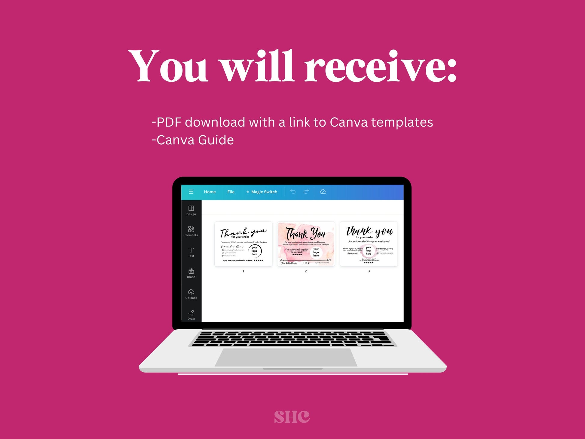 Printable Thank You Card Template, Editable Thank you, Canva Customizable Appreciation Note - Instant Download
