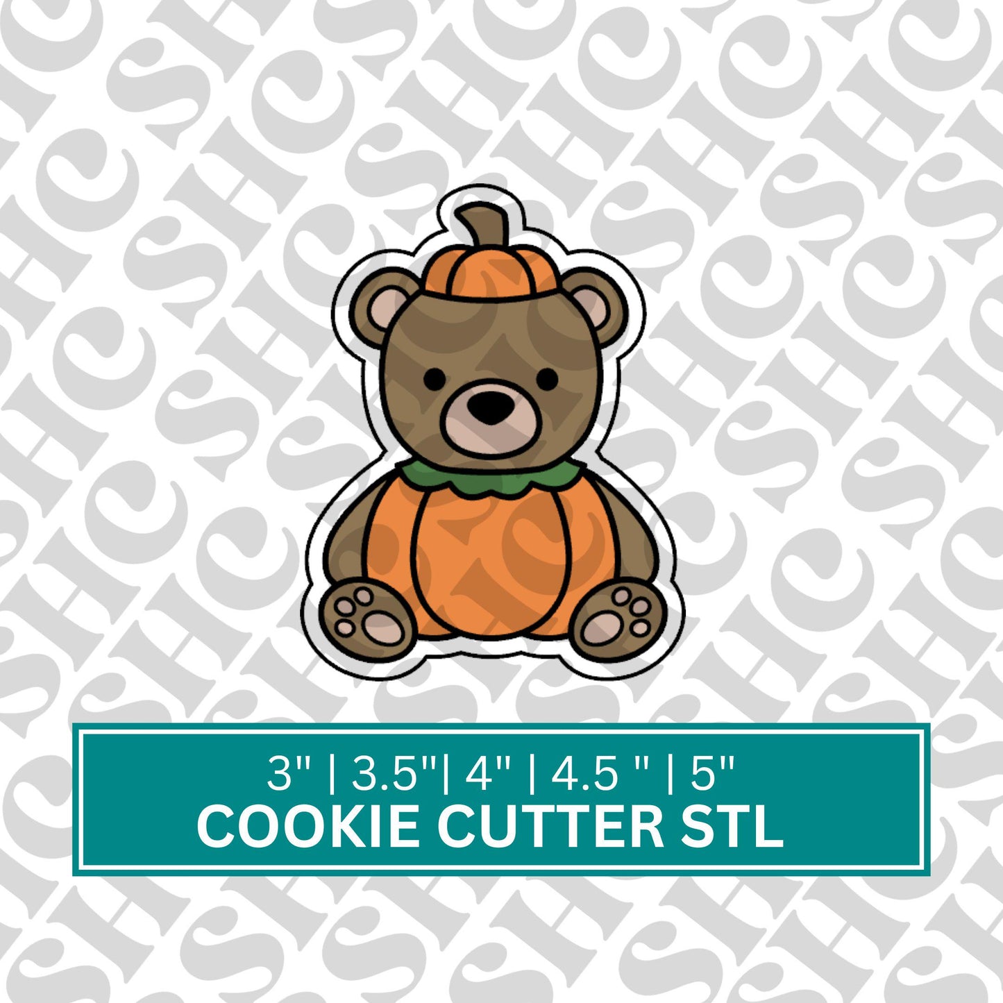 Pumpkin Bear Cookie Cutter STL File – Fall Animal Cookie, 3D Printable Cutter for Halloween, Thanksgiving, Baby Shower or Woodland Theme