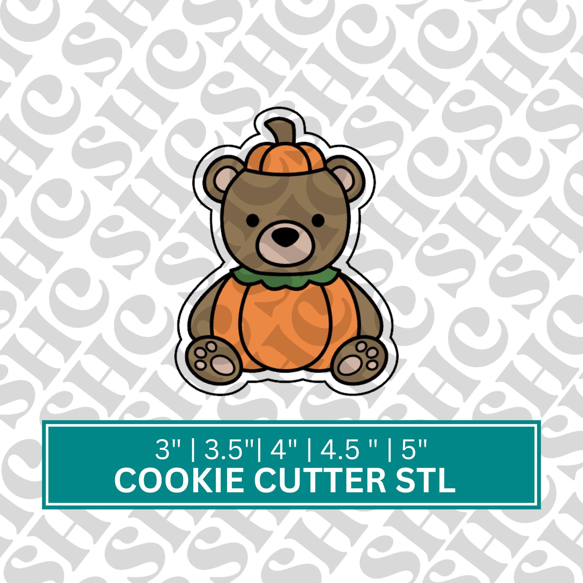 Pumpkin Bear Cookie Cutter STL File – Fall Animal Cookie, 3D Printable Cutter for Halloween, Thanksgiving, Baby Shower or Woodland Theme