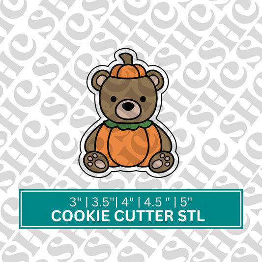 Pumpkin Bear Cookie Cutter STL File – Fall Animal Cookie, 3D Printable Cutter for Halloween, Thanksgiving, Baby Shower or Woodland Theme