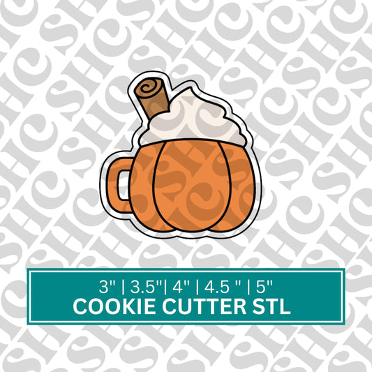 Pumpkin Coffee Cookie Cutter STL – 3D Printable Fall Latte Cookie, Pumpkin Spice Season Cutter for Autumn, Thanksgiving, Cozy Cafe Bakes