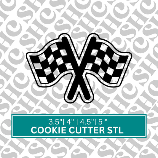 Race Flags Cookie Cutter STL File -Detailed 3D Printable Design for Racing Enthusiasts