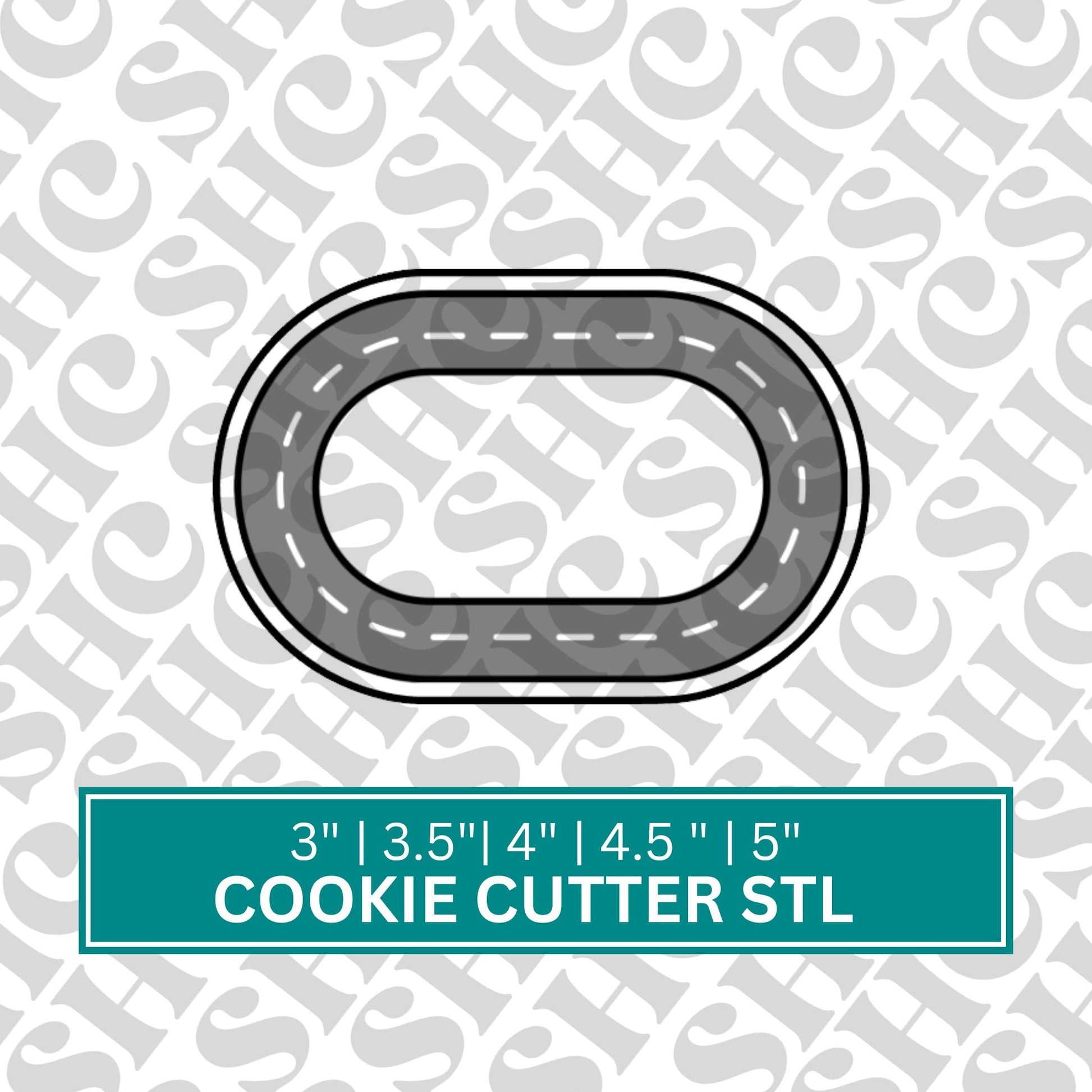 Race Track Cookie Cutter STL File – Premium 3D Printable Design for Baking Enthusiasts & Racing Fans