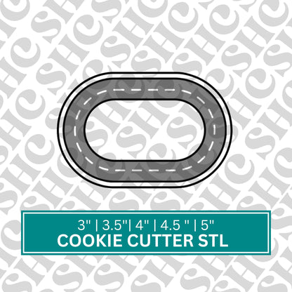Race Track Cookie Cutter STL File – Premium 3D Printable Design for Baking Enthusiasts & Racing Fans