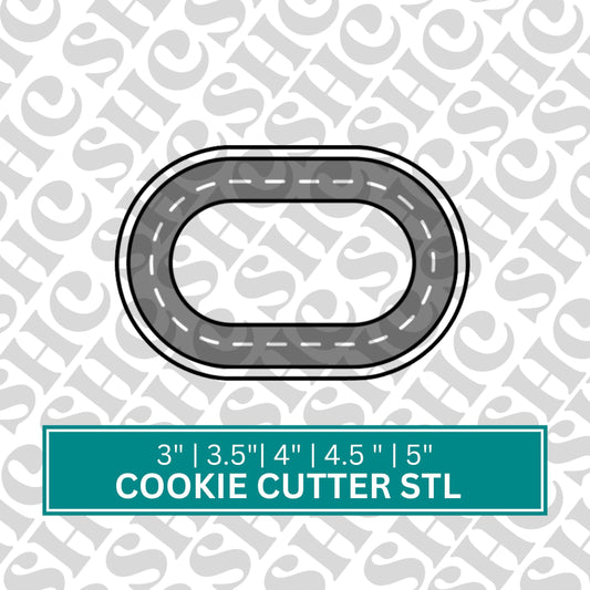 Race Track Cookie Cutter STL File – Premium 3D Printable Design for Baking Enthusiasts & Racing Fans