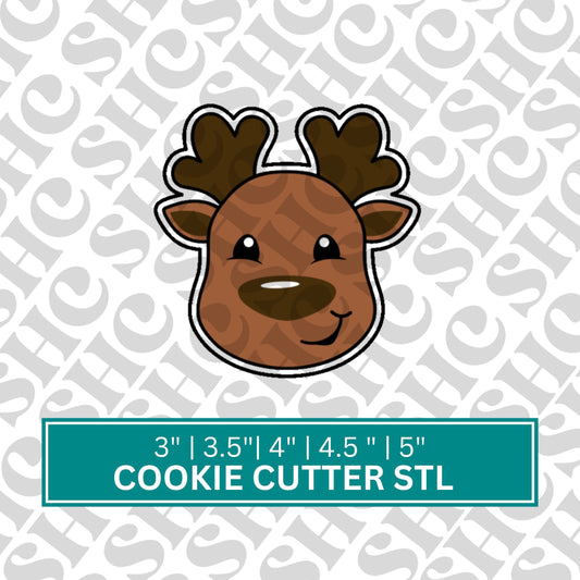 Reindeer Cookie Cutter STL, Santa's Reindeer 3D Cutter,Holiday Stl, Rudolph Cookie Cutter File, Chubby Christmas Stl, Rudolph Reindeer Stl