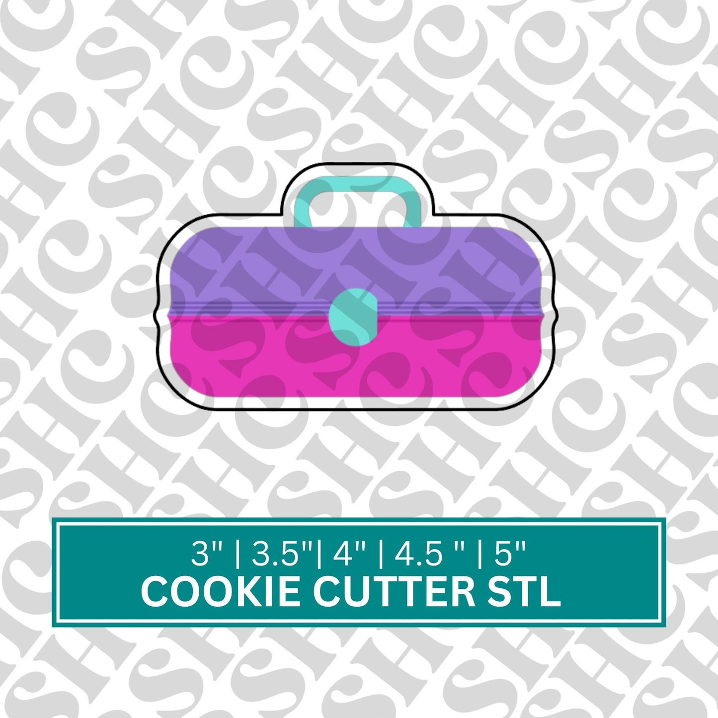 Retro Makeup Case Cookie Cutter STL, Retro Makeup Cookie Cutter, 3D Printed Cookie Cutter, Vintage Makeup Design, STL File for Baking
