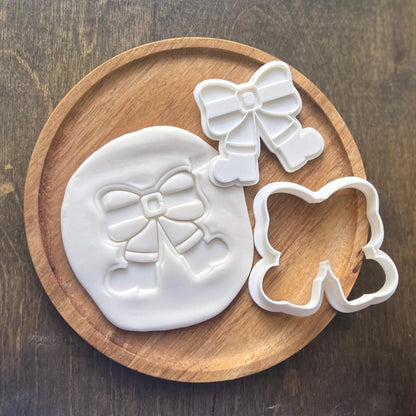 Santa Bow Cookie Cutter & Fondant Stamp STL, Santa Cookie Cutter Stamp, Christmas STL, Holiday Cookie Cutter, Santa Cookie