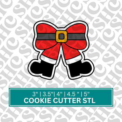 Santa Bow Cookie Cutter STL, Santa Cookie Cutter, Christmas STL, Holiday Cookie Cutter, Xmas Cookies, Christmas Bow Cookie Cutter
