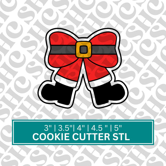 Santa Bow Cookie Cutter STL, Santa Cookie Cutter, Christmas STL, Holiday Cookie Cutter, Xmas Cookies, Christmas Bow Cookie Cutter