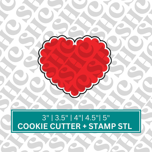Scallop Heart Cookie Cutter STL | Plaque Cookie Cutter | Heart Cookies | Vintage SweetHeart | Valentines Cookie Cutter | Galentine Cookies