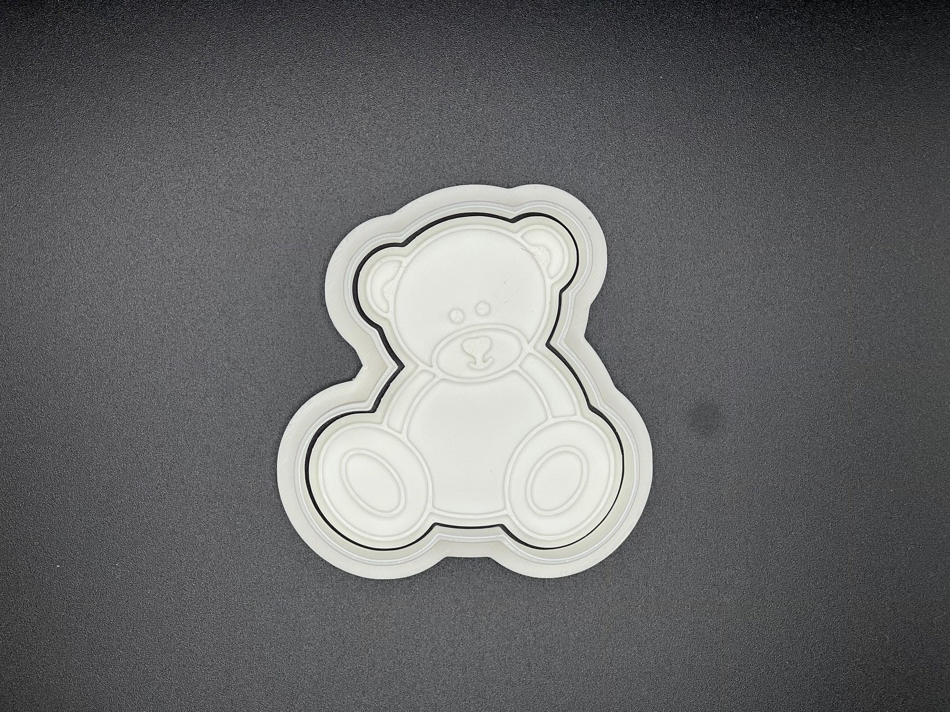 Sitting Teddy Bear Cookie Cutter & Fondant Stamp STL | 3D Printable Baking Tool | Baby Shower Cookie Cutter | We can Bearly Wait Theme