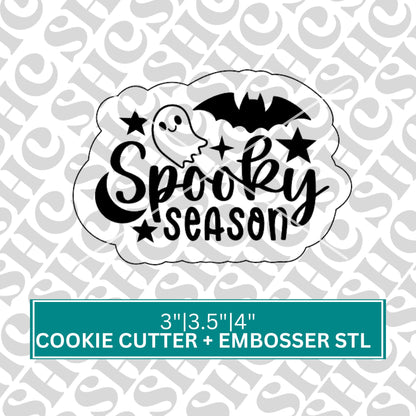 Spooky Season Fondant Embosser STL - 3d Printable Halloween Decorating Tool |Halloween Fondant Embosser | Halloween Cookie Stamp |