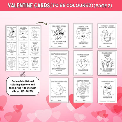 Spread Love and Creativity: Printable Valentine Cards for Kids to Colour and Share - SHCreations