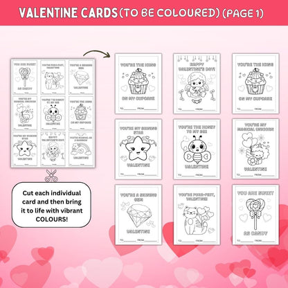 Spread Love and Creativity: Printable Valentine Cards for Kids to Colour and Share - SHCreations