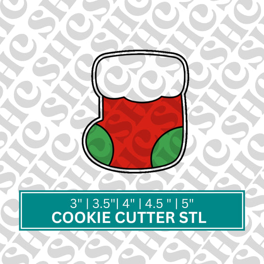 Stocking Cookie Cutter STL, Christmas Stocking 3D Cutter,Holiday Stl, Xmas Stocking Cookie Cutter, Chubby Christmas Stocking Stl