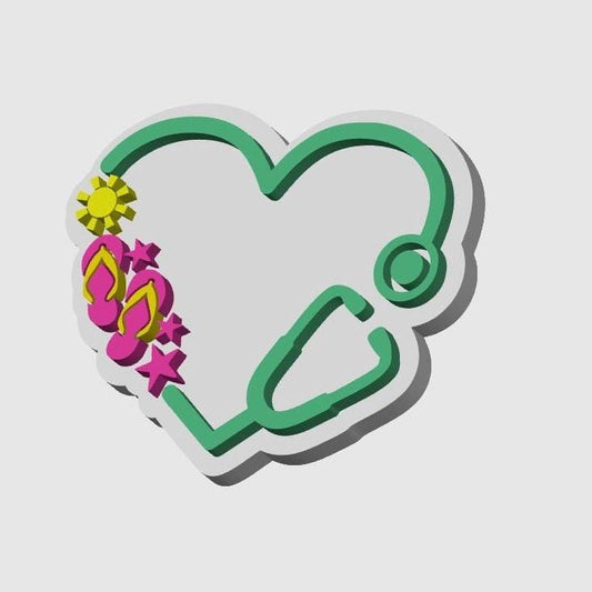 3D Badge Topper STL, Summer Stethoscope Badge Reel Topper STL – 3D Print File for Nurses, Fun Medical Badge Accessory