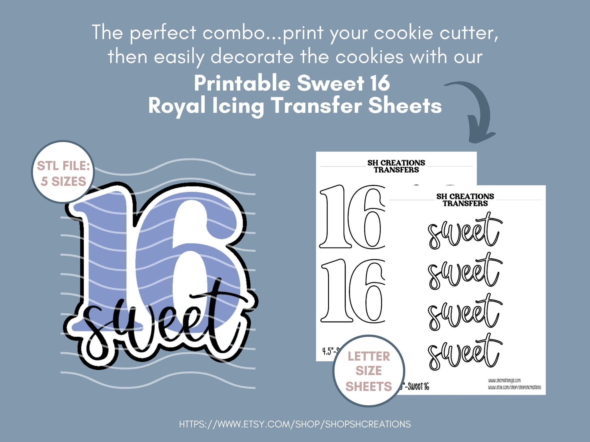 Sweet Sixteen STL FILE | Number Cookie Cutter | Birthday Cookie STL | Milestone Cookie Cutter | Number Stl | Sweet 16 Cookie Cutter