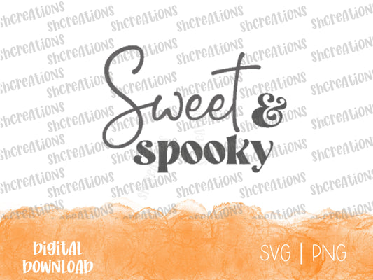 Sweet & Spooky SVG Cut File |Halloween Cut File | Spooky SVG | Sweet + Spooky Svg | Laser Cut File | Cute Svg | Mug Svg| Tshirt Decal |Vinyl